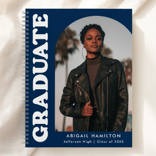 Offset Arch Navy Photo Graduation Guest Book