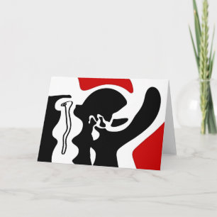 Offset Chamber: Abstract Black, White & Red Card