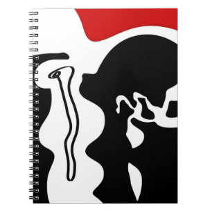 Offset Chamber: Abstract Black, White & Red Notebook