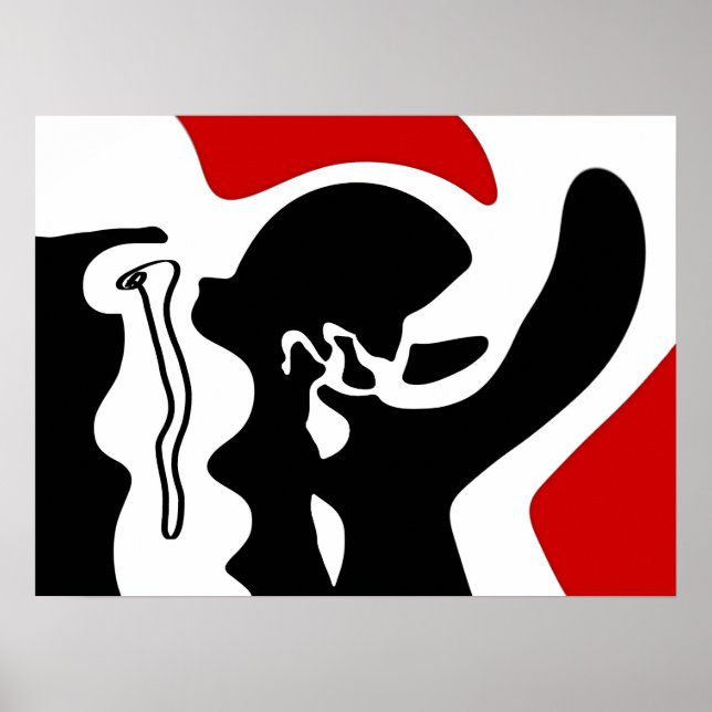 Offset Chamber: Abstract Black, White & Red Poster (Front)