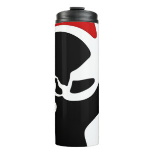 Offset Chamber: Abstract Black, White & Red Thermal Tumbler