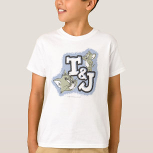 Offset Fill Tom And Jerry Initials Logo T-Shirt