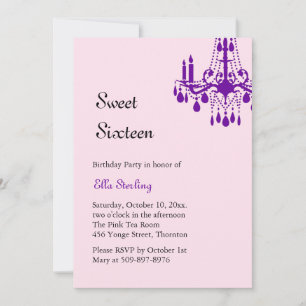 Offset Grand Ballroom Birthday Invitation (purple)