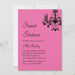 Offset Grand Ballroom Birthday Invite (fuchsia)