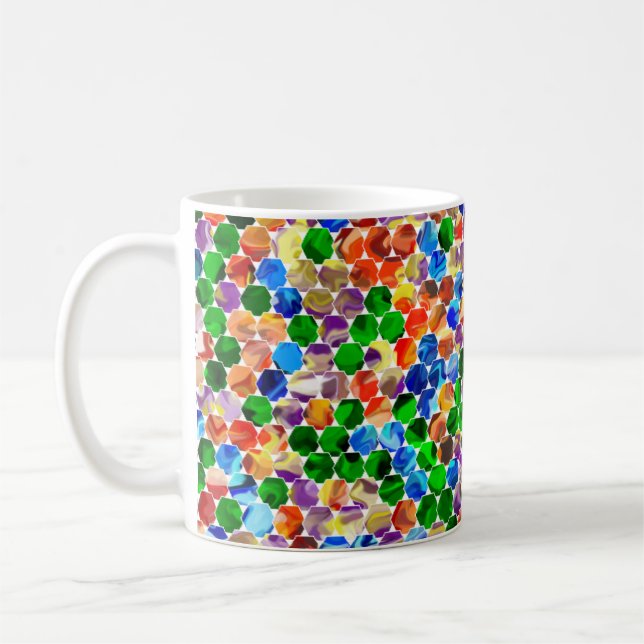Offset Hexagons Swirl 11oz Mug (Left)