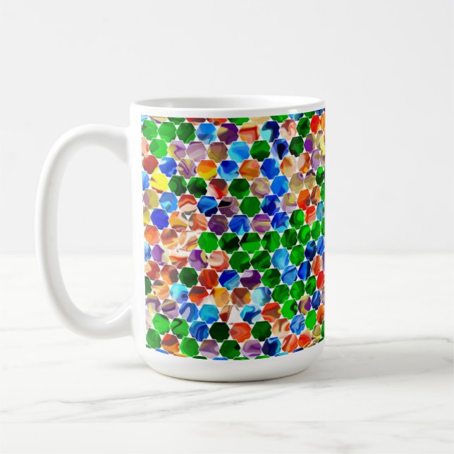 Offset Hexagons Swirl 15oz Mug (Left)