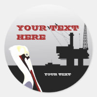 Offshore Oil and Pelican Sticker Template