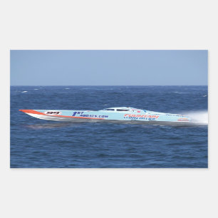 Offshore Powerboat Racer Rectangular Sticker