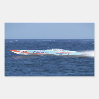 Offshore Powerboat Racer Rectangular Sticker