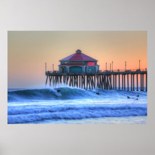 Offshore Winds Huntington Beach Pier Poster