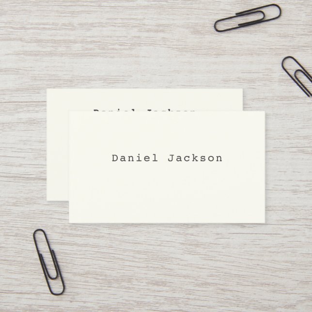 Offwhite II Minimal Typewriter Font Business Card (Front/Back In Situ)