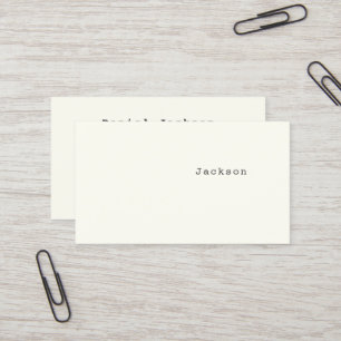 Offwhite Minimal Typewriter Font Business Card