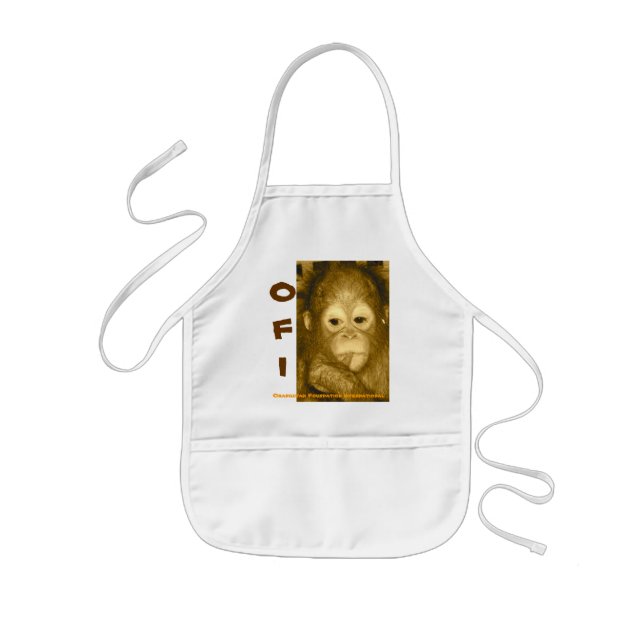 OFI Orangutan Rescue Baby Bib for girl or boy Kids Apron (Front)