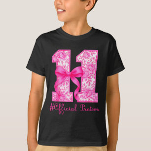 Oficial Preteen 11th Birthday Girl Pink Coquette B T-Shirt