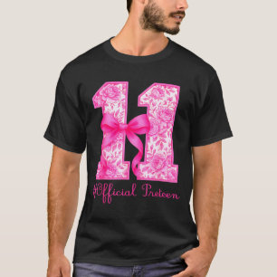 Oficial Preteen 11th Birthday Girl Pink Coquette B T-Shirt