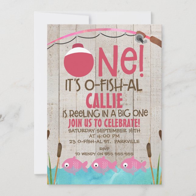 Ofishal One Girls Birthday Invitation (Front)
