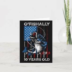 Ofishally 10 Year Old Shirt 10th Birthday Fishing Card
