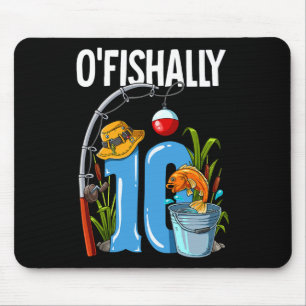 O'fishally 10 Years Old 10th Birthday Fishing Mouse Mat