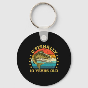 Ofishally 10 Years Old Funny Fishing Birthday Fish Key Ring