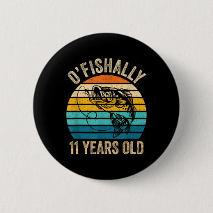 Ofishally 11 Year Old Shirt 11th Birthday Vintage 6 Cm Round Badge