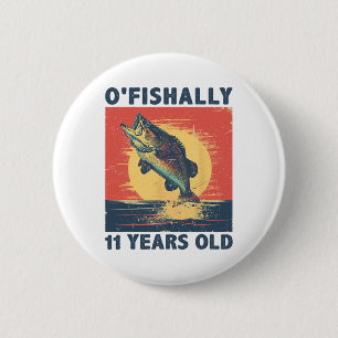 Ofishally 11 Years Old 2014 Fishing Fisherman 11th 6 Cm Round Badge