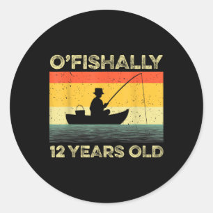 Ofishally 12 Year Old Shirt 12th Birthday Vintage Classic Round Sticker