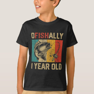 Ofishally 1 Year Old Funny Fishing Birthday Fisher T-Shirt