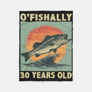 Ofishally 30 Years Old 1994 Fishing Fisherman 30th Fleece Blanket