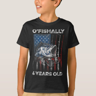 Ofishally 4 Year Old Shirt 4th Birthday Fishing Us