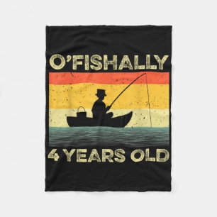 Ofishally 4 Year Old Shirt 4th Birthday Vintage Fi Fleece Blanket