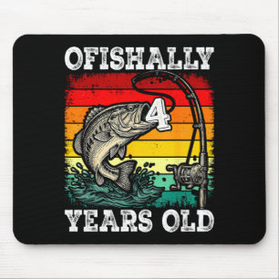 Ofishally 4 years old funny fishing birthday mouse mat