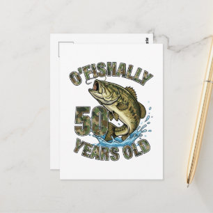 OFishally 50 Years Old Fishing Lover 50th Birthday Postcard
