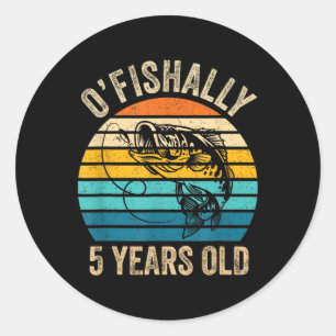 Ofishally 5 Year Old Shirt 5th Birthday Vintage Fi Classic Round Sticker