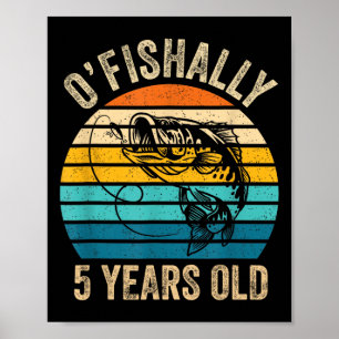 Ofishally 5 Year Old Shirt 5th Birthday Vintage Fi Poster