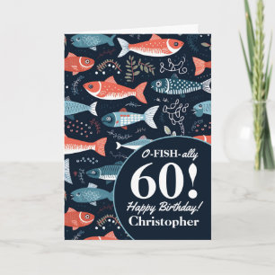Ofishally 60 Fisherman Birthday Card