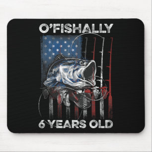 Ofishally 6 Year Old Shirt 6th Birthday Fishing Us Mouse Mat
