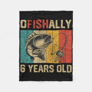 Ofishally 6 Years Old Funny Fishing Birthday Fishe Fleece Blanket