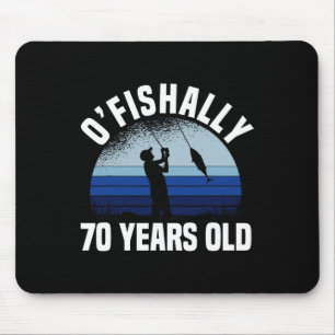 Ofishally 70 Years Old Fisherman 70th Birthday Fis Mouse Mat