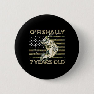 Ofishally 7 Year Old Shirt 7th Birthday Us Flag Fi 6 Cm Round Badge