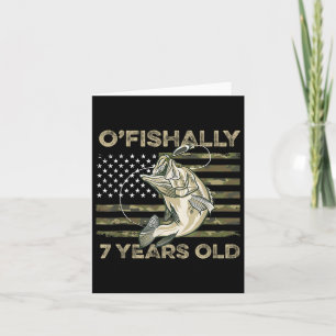 Ofishally 7 Year Old Shirt 7th Birthday Us Flag Fi Card