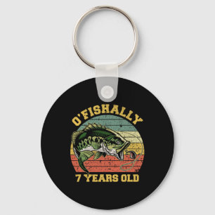 O'fishally 7 Years Old Fishing Birthday Theme Part Key Ring