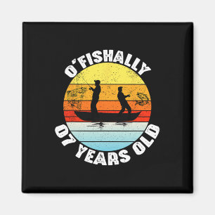 O'fishally 7 Years Old Fishing Birthday Theme Part Magnet