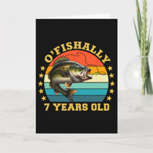 Ofishally 7 Years Old Fishing Retro Birthday Fishe Card