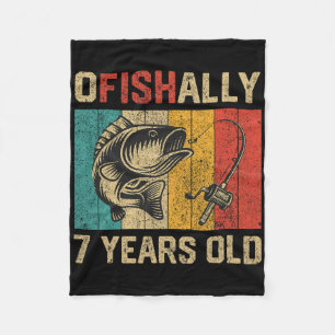 Ofishally 7 Years Old Funny Fishing Birthday Fishe Fleece Blanket