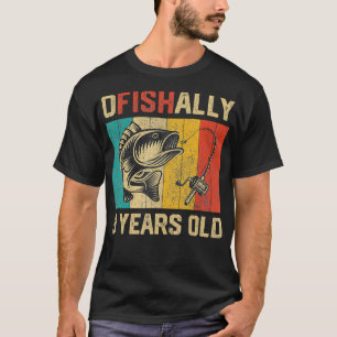 Ofishally 9 Years Old Funny Fishing Birthday Fishe T-Shirt