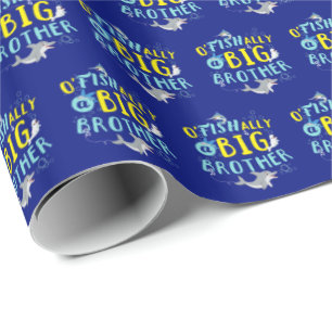 O'Fishally a New Big Brother - Fish Lover Pun Wrapping Paper