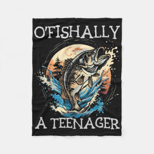Ofishally A Teenager Funny Fishing Teens Boys Girl Fleece Blanket