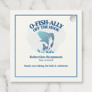 Ofishally Off The Hook Men's Retirement Party Favour Tags