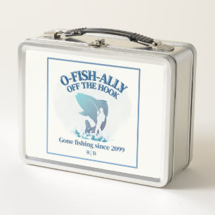 Ofishally Off The Hook Men's Retirement Party Metal Lunch Box
