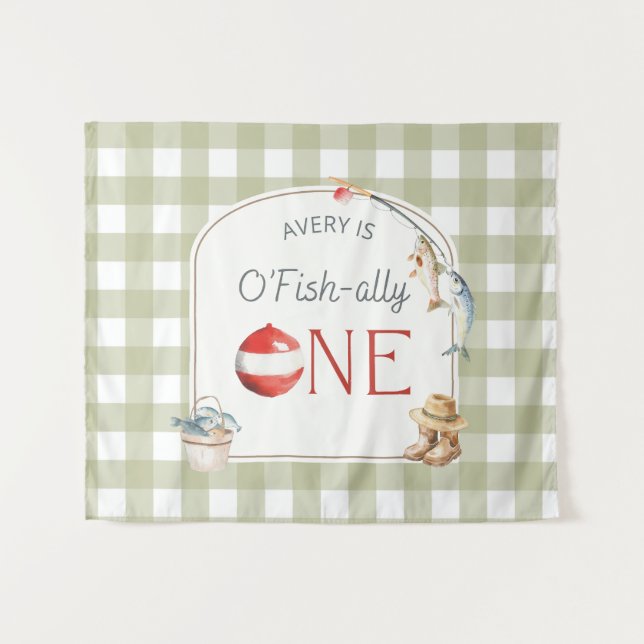 Ofishally One Birthday Personalized Banner  Tapestry (Front (Horizontal))